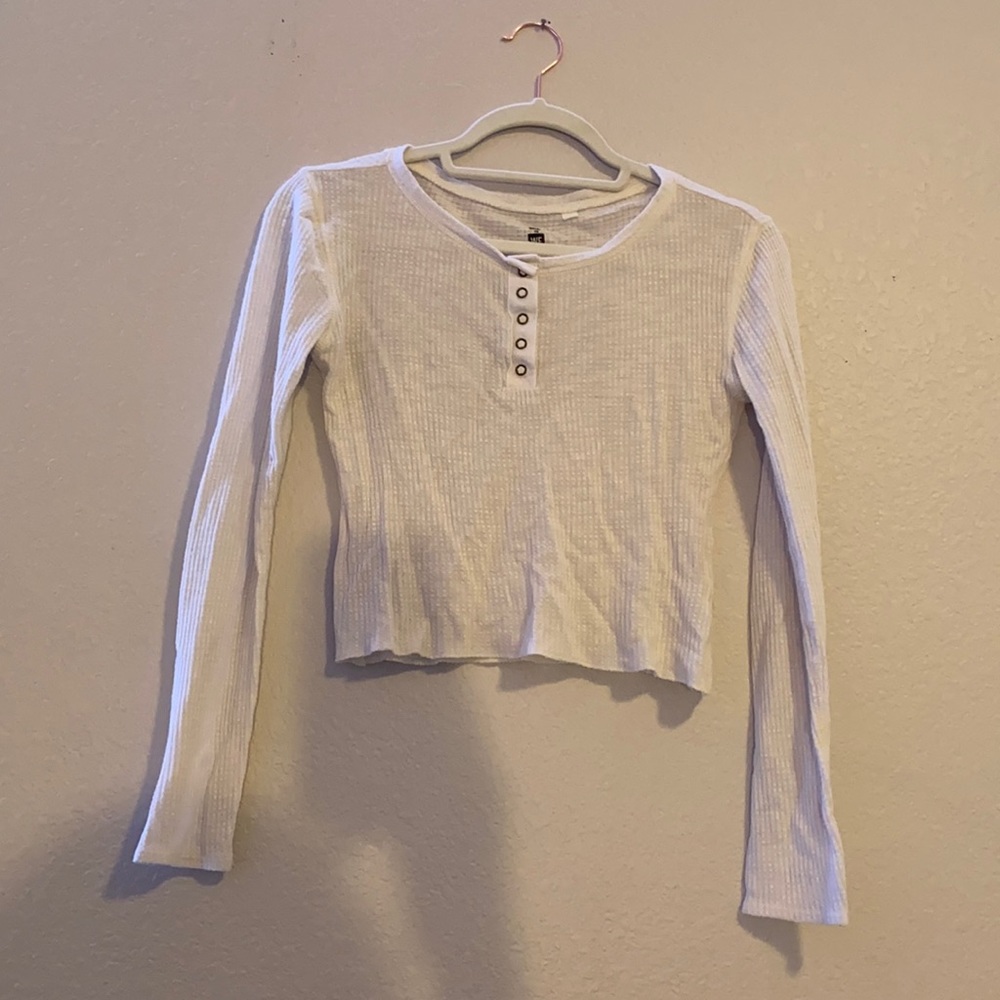 slim white long sleeve shirt